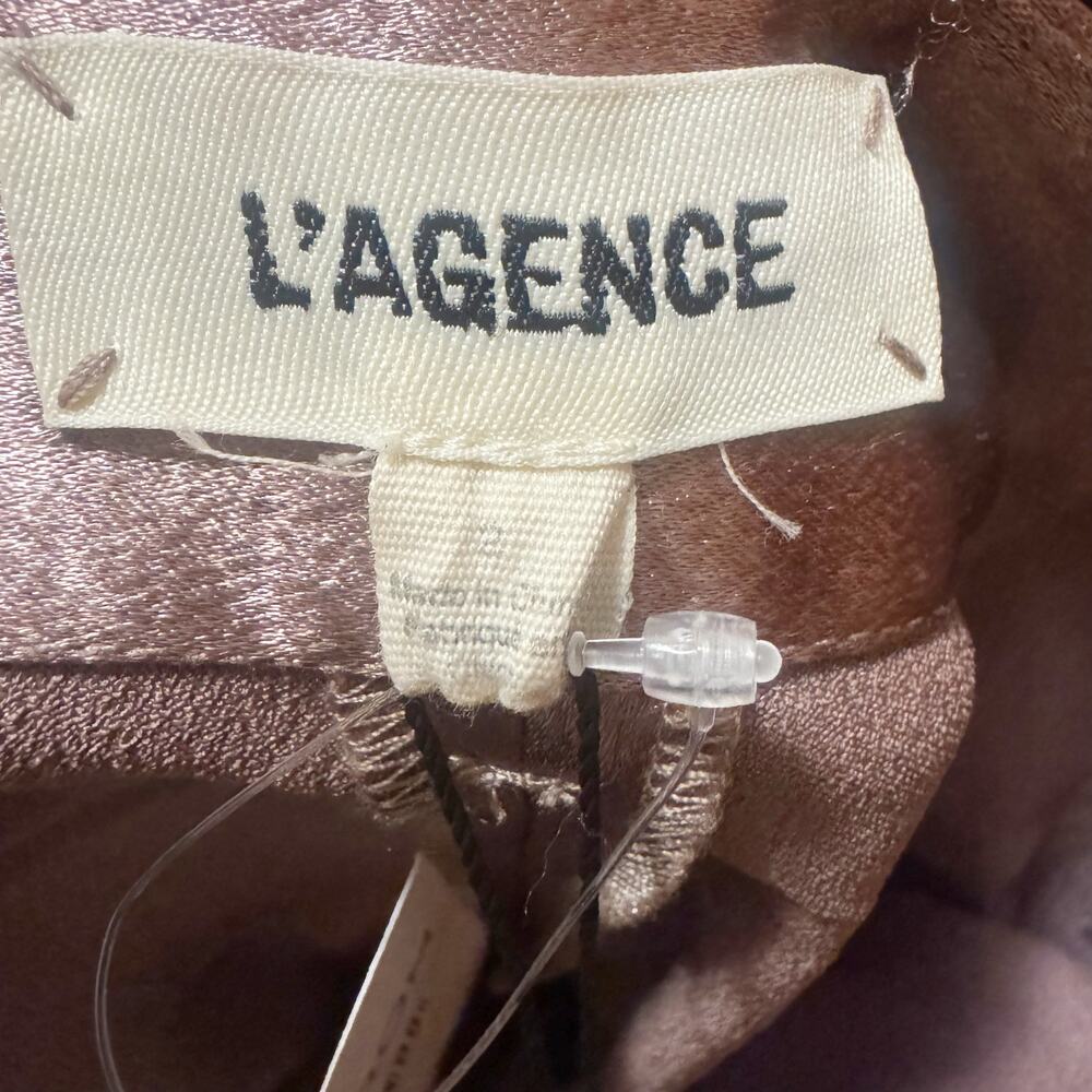 L’Agence Women’s Gavin Wide Leg Satin Pants Stretch In Sparrow Size 2 NWT - Picture 8 of 13